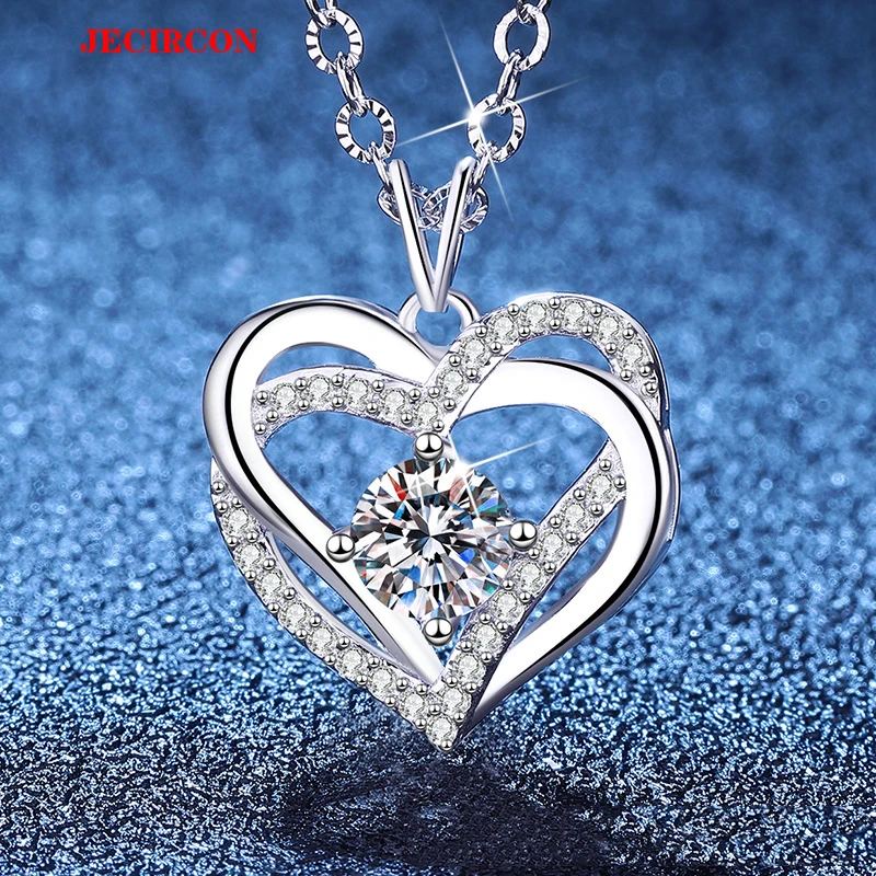 JECIRCON Sparkling 0.5CT Moissanite Necklace S925 Sterling Silver Heart Shaped Diamond Inlaid Pendant Romantic Fine Jewelry Gift
JECIRCON Sparkling 0.5CT Moissanite Necklace S925 Sterling Silver Heart Shaped Diamond Inlaid Pendant Romantic Fine Jewelry Gift