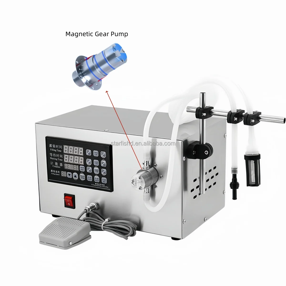 Desktop 1-6 Nozzles Small Bottle Filler Electric Magnetic Pump Liquid Filling Machine For Car Perfume Sunscreen Shower Gel
Desktop 1-6 Nozzles Small Bottle Filler Electric Magnetic Pump Liquid Filling Machine For Car Perfume Sunscreen Shower Gel