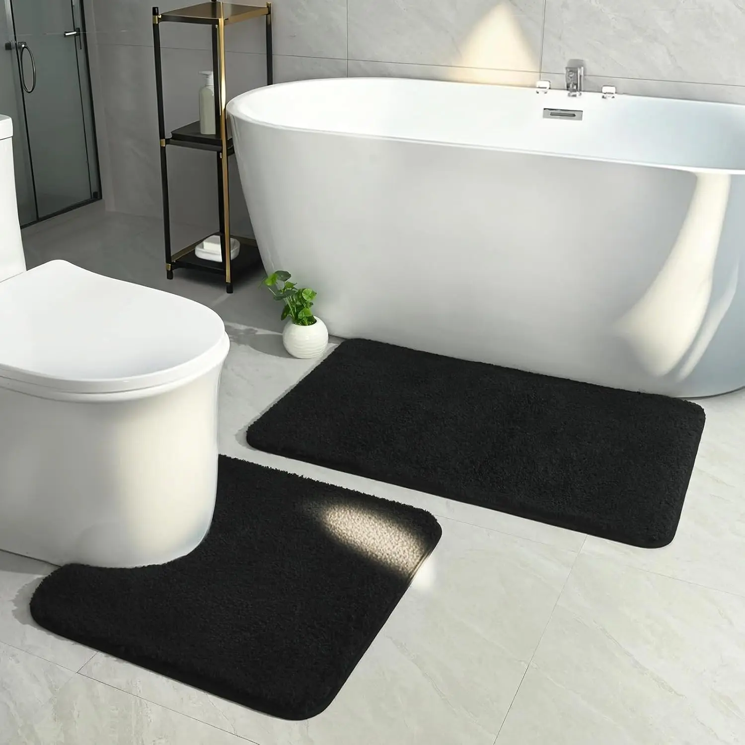 Soft Absorbent Bathroom Rug Set 2 Piece, Non Slip Bath Mats, Machine Washable, 21"x34"+21"x21" U Shape Toilet Rug
Soft Absorbent Bathroom Rug Set 2 Piece, Non Slip Bath Mats, Machine Washable, 21"x34"+21"x21" U Shape Toilet Rug