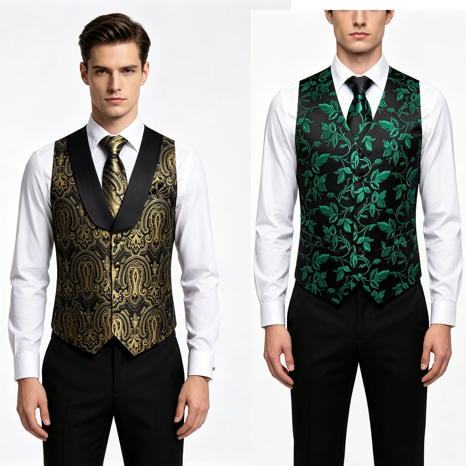 Formal Green Floral Mens Vest Party Wedding Waistcoat Pocket Square Tie Suit Set
Formal Green Floral Mens Vest Party Wedding Waistcoat Pocket Square Tie Suit Set