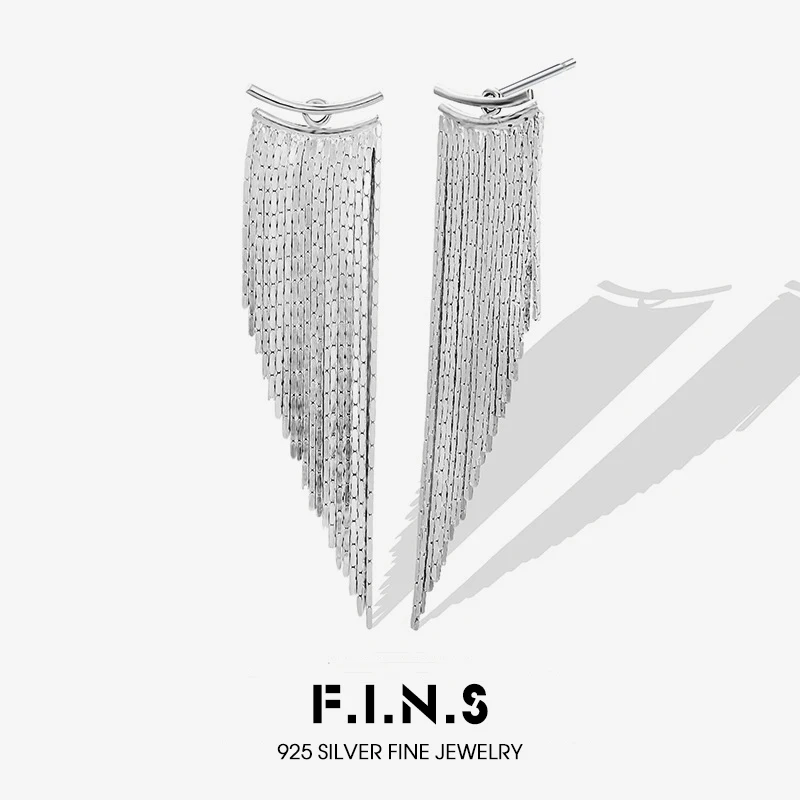 F.I.N.S S925 Sterling Silver Long Tassel Drop Earrings Luxury Design Piercing Fringe Hanging Ear Studs Prevent Allergy Jewelry
F.I.N.S S925 Sterling Silver Long Tassel Drop Earrings Luxury Design Piercing Fringe Hanging Ear Studs Prevent Allergy Jewelry