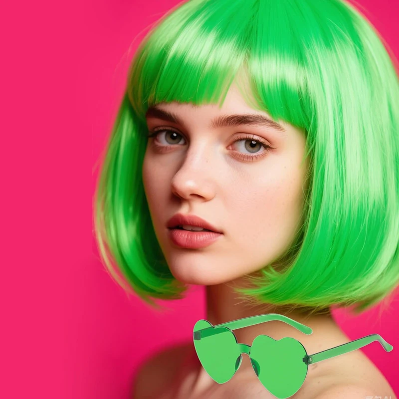 European American style women's fashion wig with air bangs and bob cut to enhance facial features
European American style women's fashion wig with air bangs and bob cut to enhance facial features
