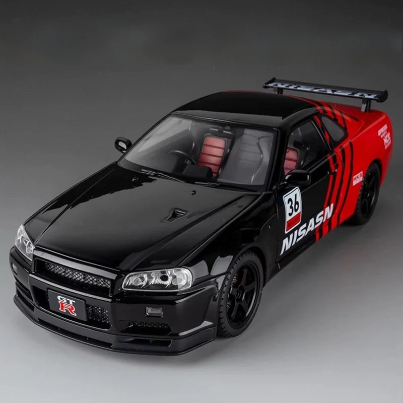 1:18 Skyline Ares GTR GT-R R34 Alloy Sports Car Model Diecast Metal Track Racing Car Vehicle Model Sound and Light Kids Toy Gift
1:18 Skyline Ares GTR GT-R R34 Alloy Sports Car Model Diecast Metal Track Racing Car Vehicle Model Sound and Light Kids Toy Gift