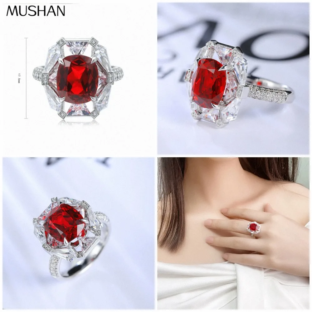 MUSHAN Custom Jewelry 925 Sterling Silver Ring Lab Red Emerald Heart Engagement Ring for Women 18K Gold Plated Engagement Ring
MUSHAN Custom Jewelry 925 Sterling Silver Ring Lab Red Emerald Heart Engagement Ring for Women 18K Gold Plated Engagement Ring