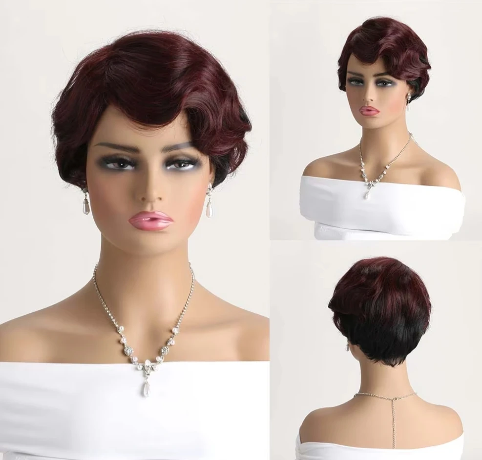 Synthetic Short Pixie Cut Wigs for Women Wave Hairstyle Fluffy Black Mixed Wine Red Female Daily Fake Hair
Synthetic Short Pixie Cut Wigs for Women Wave Hairstyle Fluffy Black Mixed Wine Red Female Daily Fake Hair