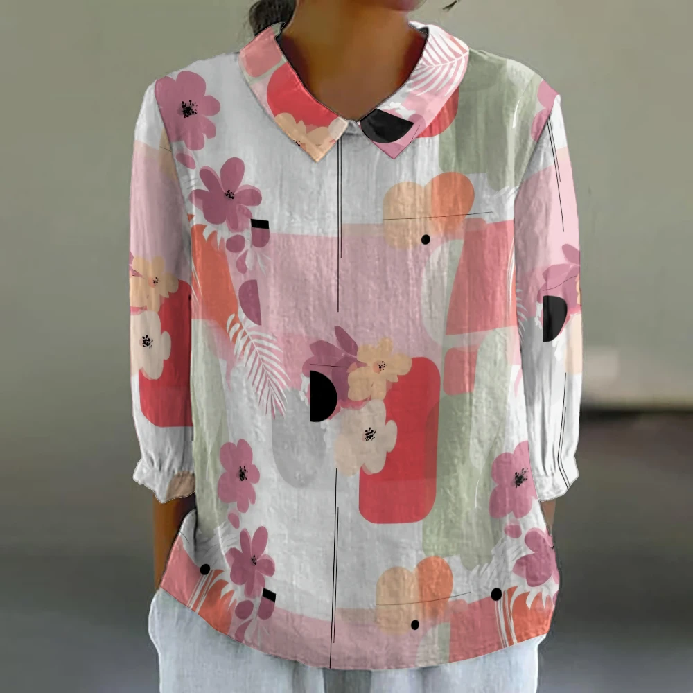 Women's Floral Shirt Cute 3/4 Sleeve Blouse Breathable Vacation Top Resort Style Button Down Tunic Summer Casual Shirt Plus Size
Women's Floral Shirt Cute 3/4 Sleeve Blouse Breathable Vacation Top Resort Style Button Down Tunic Summer Casual Shirt Plus Size