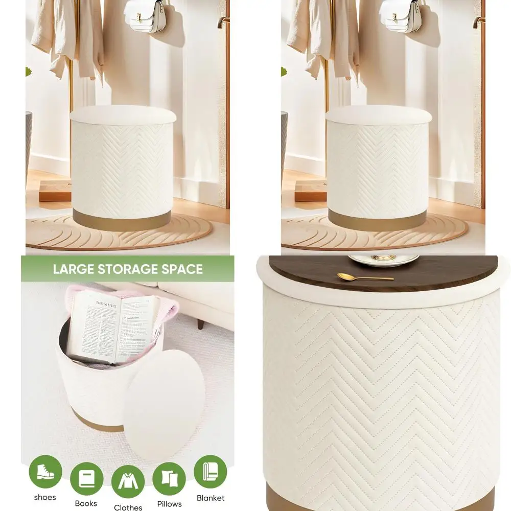 Круглый бархатный пуф с золотым основанием, табурет-подставка для ног с местом для хранения, для общежития/гостиной, белый, 16.73x16.73x17.72
Круглый бархатный пуф с золотым основанием, табурет-подставка для ног с местом для хранения, для общежития/гостиной, белый, 16.73x16.73x17.72