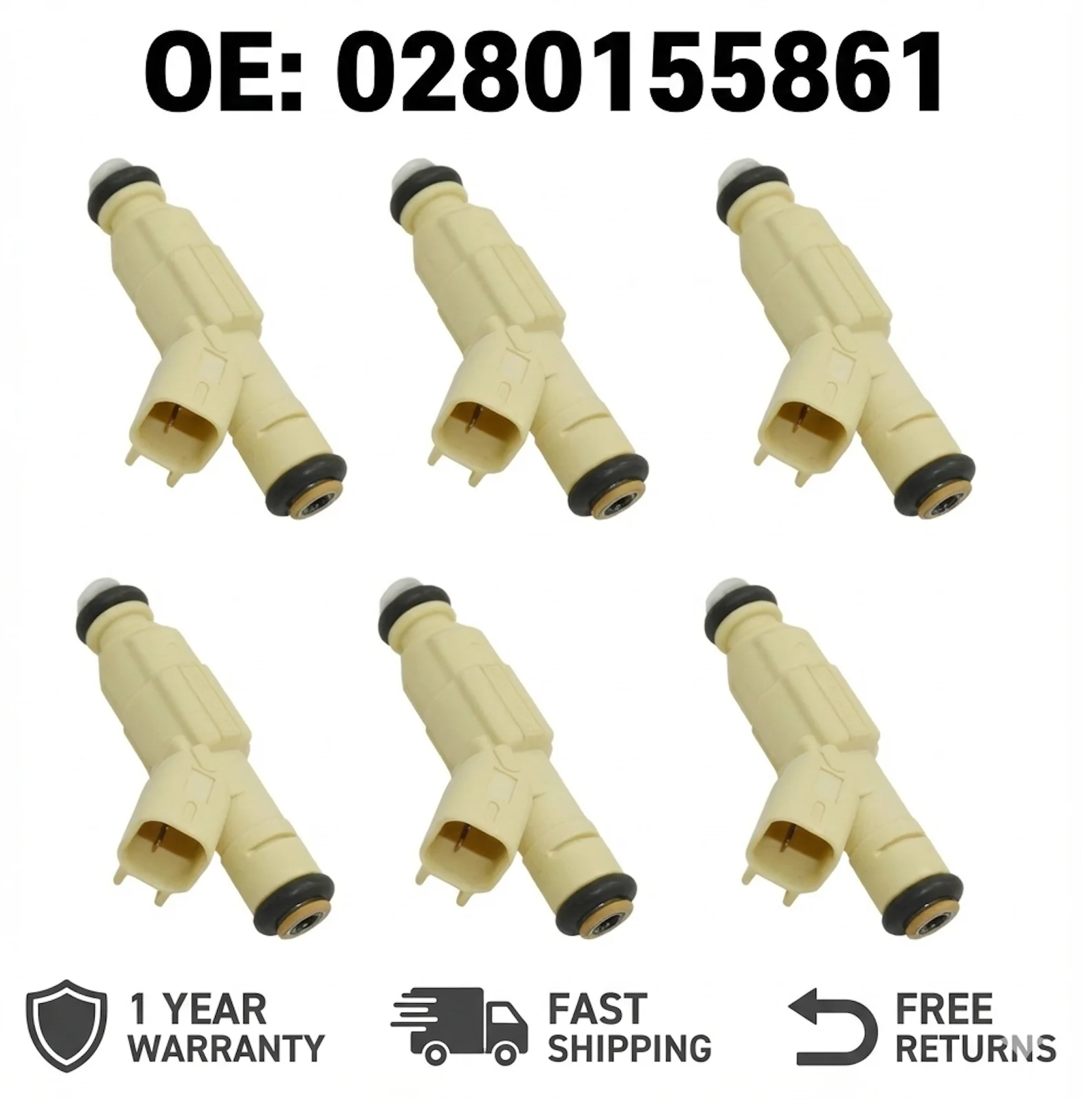 6Pcs Brand New Auto Engine Fuel Injectors 0280155861 For Ford Ranger Taurus Mazda B3000 3.0L V6 Injection Nozzle Valve FJ450 Kit
6Pcs Brand New Auto Engine Fuel Injectors 0280155861 For Ford Ranger Taurus Mazda B3000 3.0L V6 Injection Nozzle Valve FJ450 Kit