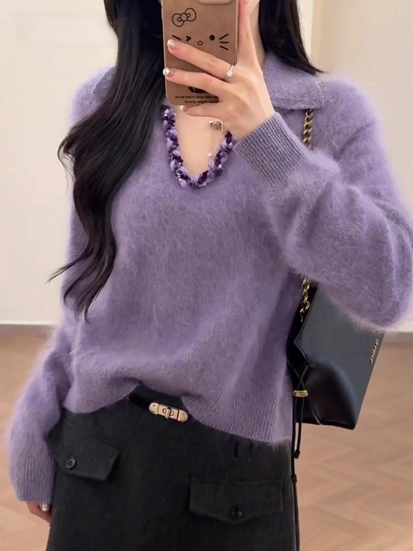 Женский вязаный свитер V-Ne, свободный, мягкий, красивый, фиолетовый, в корейском стиле, осенне-зимняя новинка, удобный, модный
Женский вязаный свитер V-Ne, свободный, мягкий, красивый, фиолетовый, в корейском стиле, осенне-зимняя новинка, удобный, модный