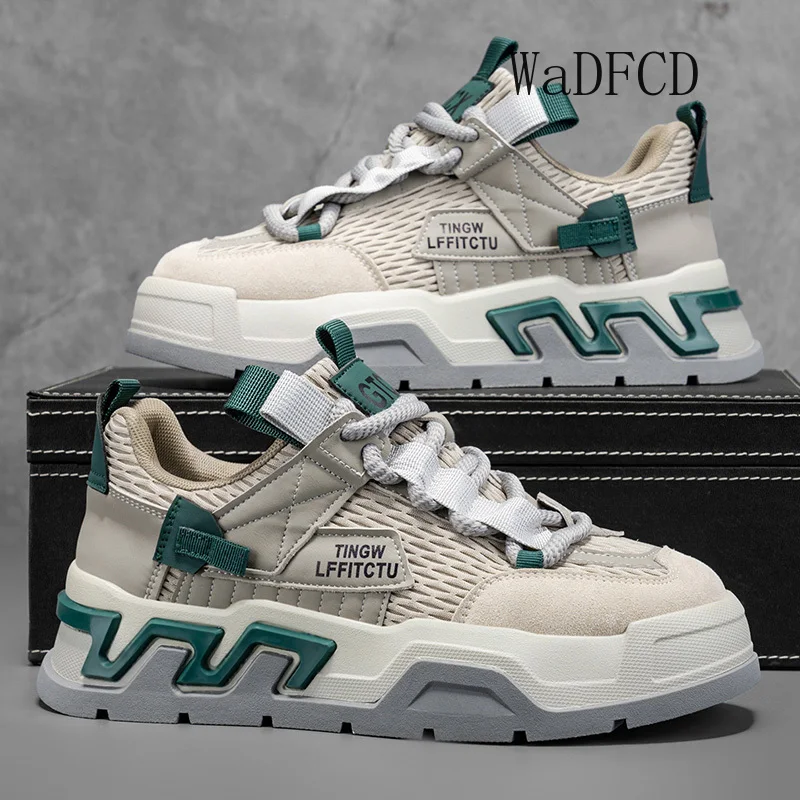 Кроссовки, повседневные мужские оригинальные дизайнерские туфли для досок, модная кожаная дышащая спортивная обувь на плоской платформе с увеличенной высотой
Кроссовки, повседневные мужские оригинальные дизайнерские туфли для досок, модная кожаная дышащая спортивная обувь на плоской платформе с увеличенной высотой