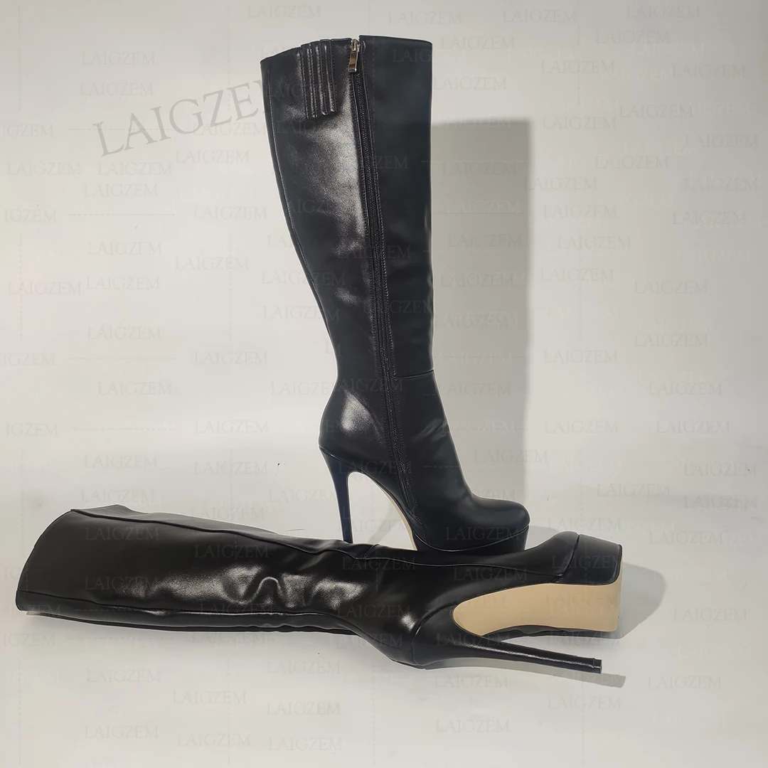 BERZIMER Women Knee High Boots Side Zip Up Platform Boots Knee Thin High Heels Faux Leather Shoes Woman Big Size 38 41 45 48 52
BERZIMER Women Knee High Boots Side Zip Up Platform Boots Knee Thin High Heels Faux Leather Shoes Woman Big Size 38 41 45 48 52