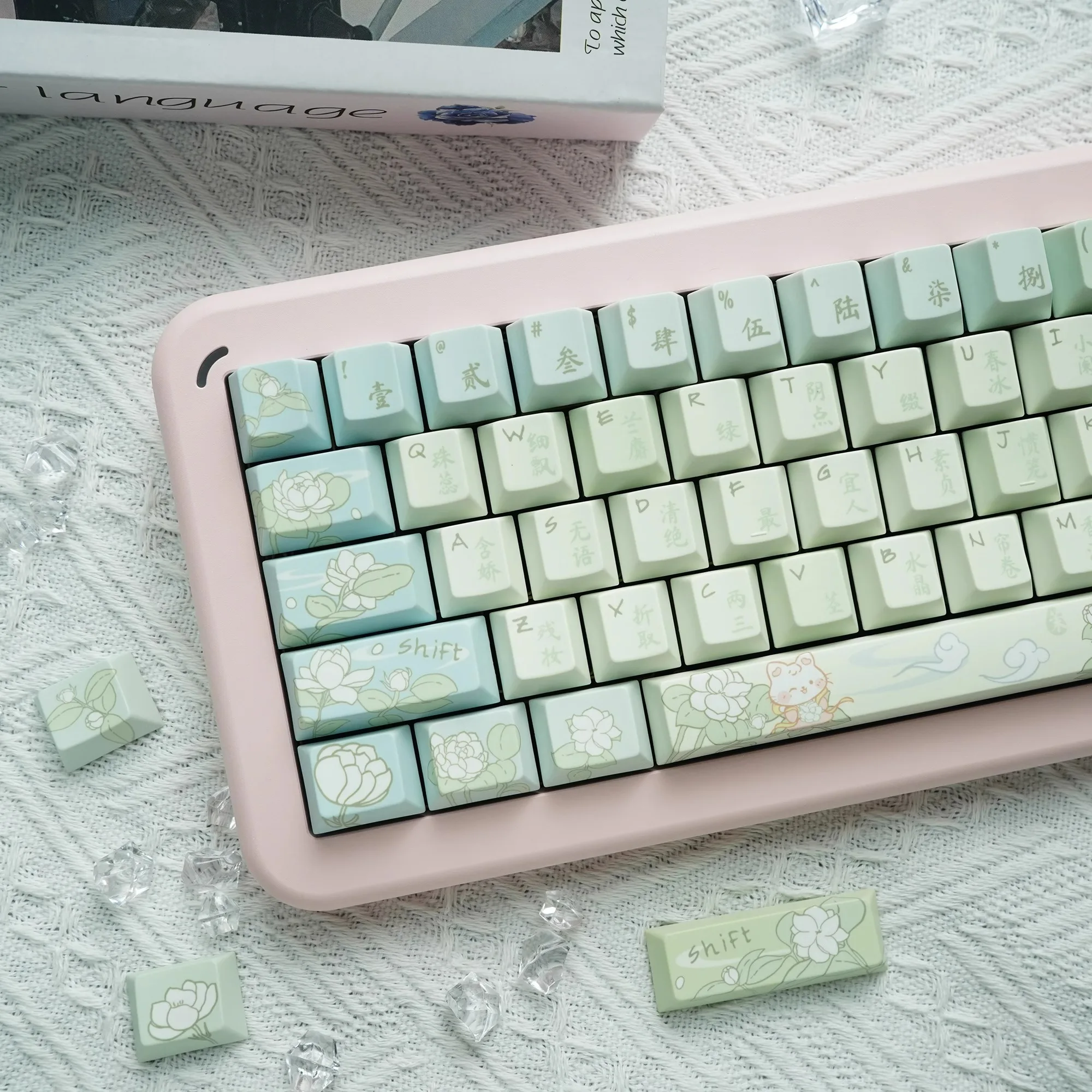 Under the Moon Jasmine theme keycaps PBT thermal sublimation custom mechanical keycaps Cute
Under the Moon Jasmine theme keycaps PBT thermal sublimation custom mechanical keycaps Cute