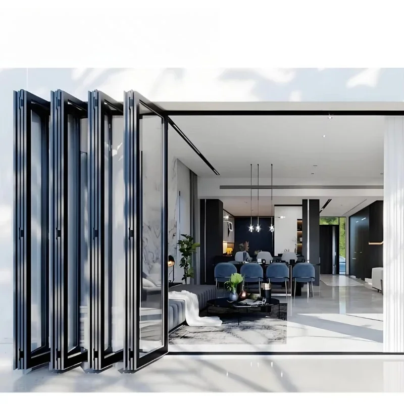 Heavy Duty Folding Door Windproof Double Tempered Glass Smooth Sliding System Metal
Heavy Duty Folding Door Windproof Double Tempered Glass Smooth Sliding System Metal
