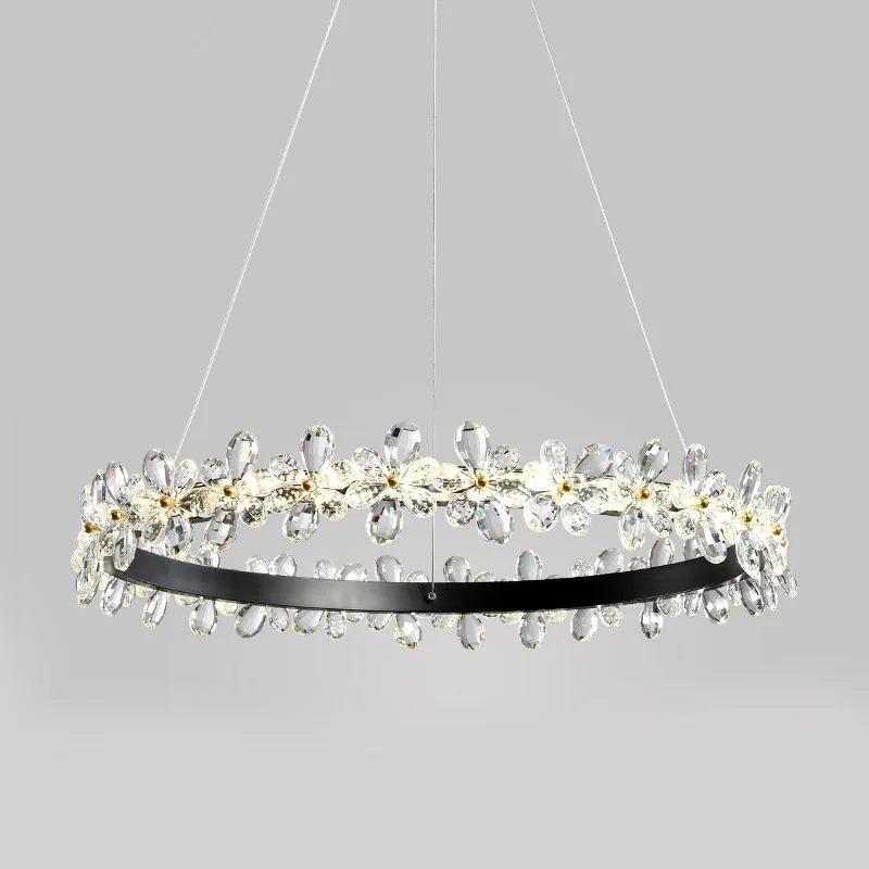 Postmodern ring crystal petal chandelier light luxury living room lamp simple personality bedroom small apartment dining room
Postmodern ring crystal petal chandelier light luxury living room lamp simple personality bedroom small apartment dining room