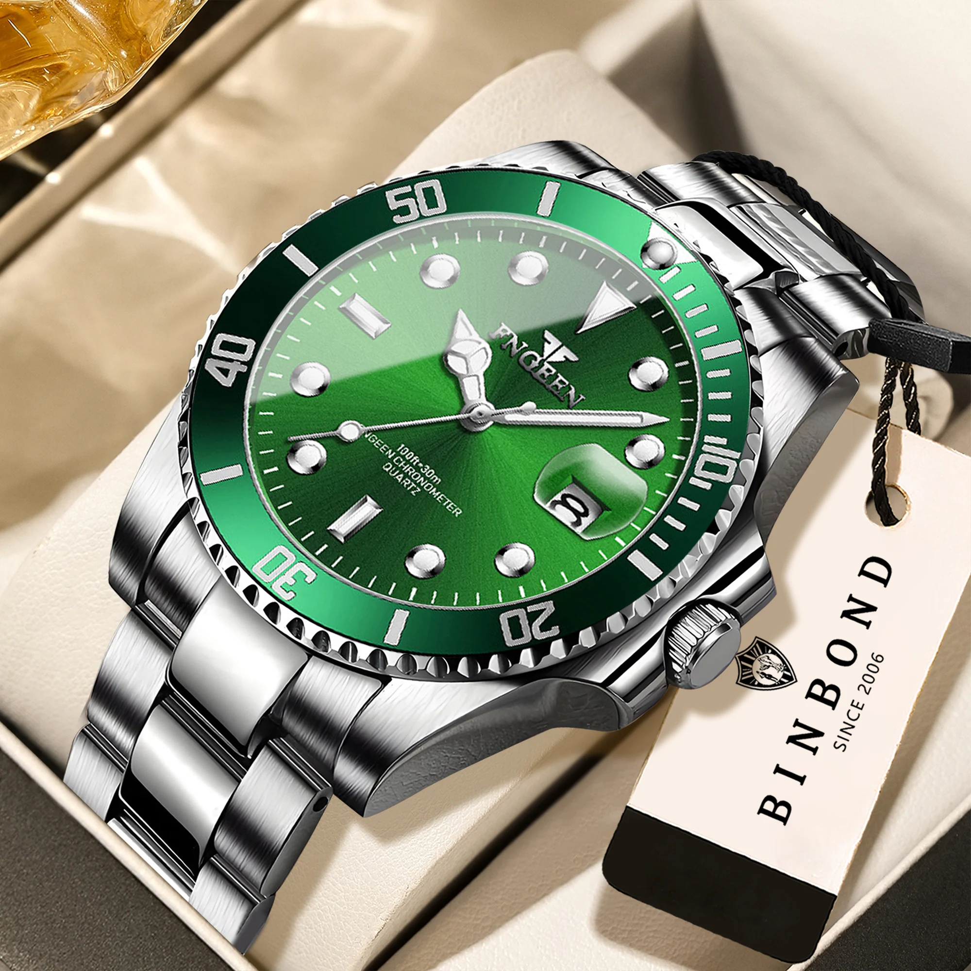 BINBOND durable stainless steel strap precise quartz wristwatches for men luxury luminous waterproof auto date men's watch reloj
BINBOND durable stainless steel strap precise quartz wristwatches for men luxury luminous waterproof auto date men's watch reloj