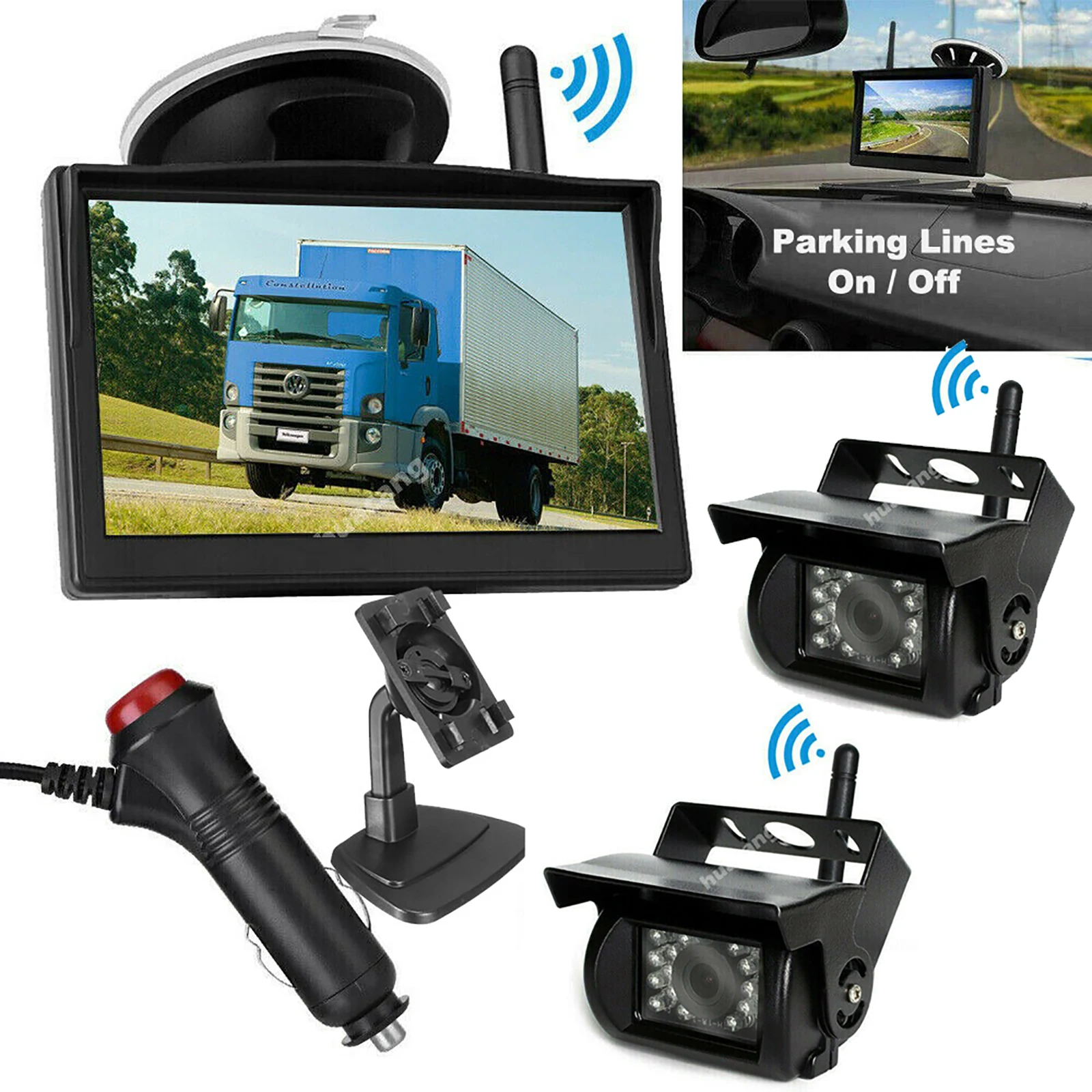 Lastbus Waterproof Backup Camera FHD 1080P + 5" Rearview Monitor Split 2 Screen / Single Full Screen For Rv Van Trailer Caravan
Lastbus Waterproof Backup Camera FHD 1080P + 5" Rearview Monitor Split 2 Screen / Single Full Screen For Rv Van Trailer Caravan