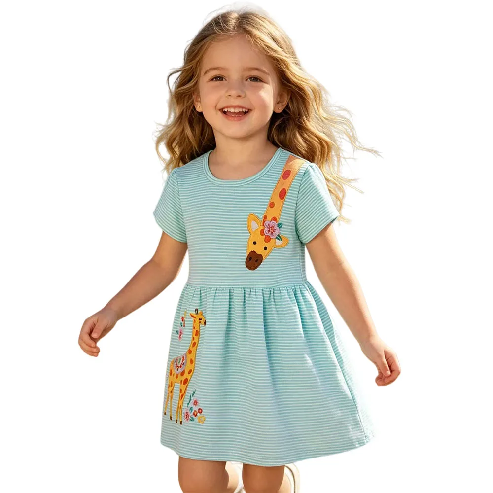 Jumping Meters 2-7T Fashion Giraffe Girls Dress Animals Embroidery Summer Short Sleeve Princess Frocks Children's Clothing
Jumping Meters 2-7T Fashion Giraffe Girls Dress Animals Embroidery Summer Short Sleeve Princess Frocks Children's Clothing