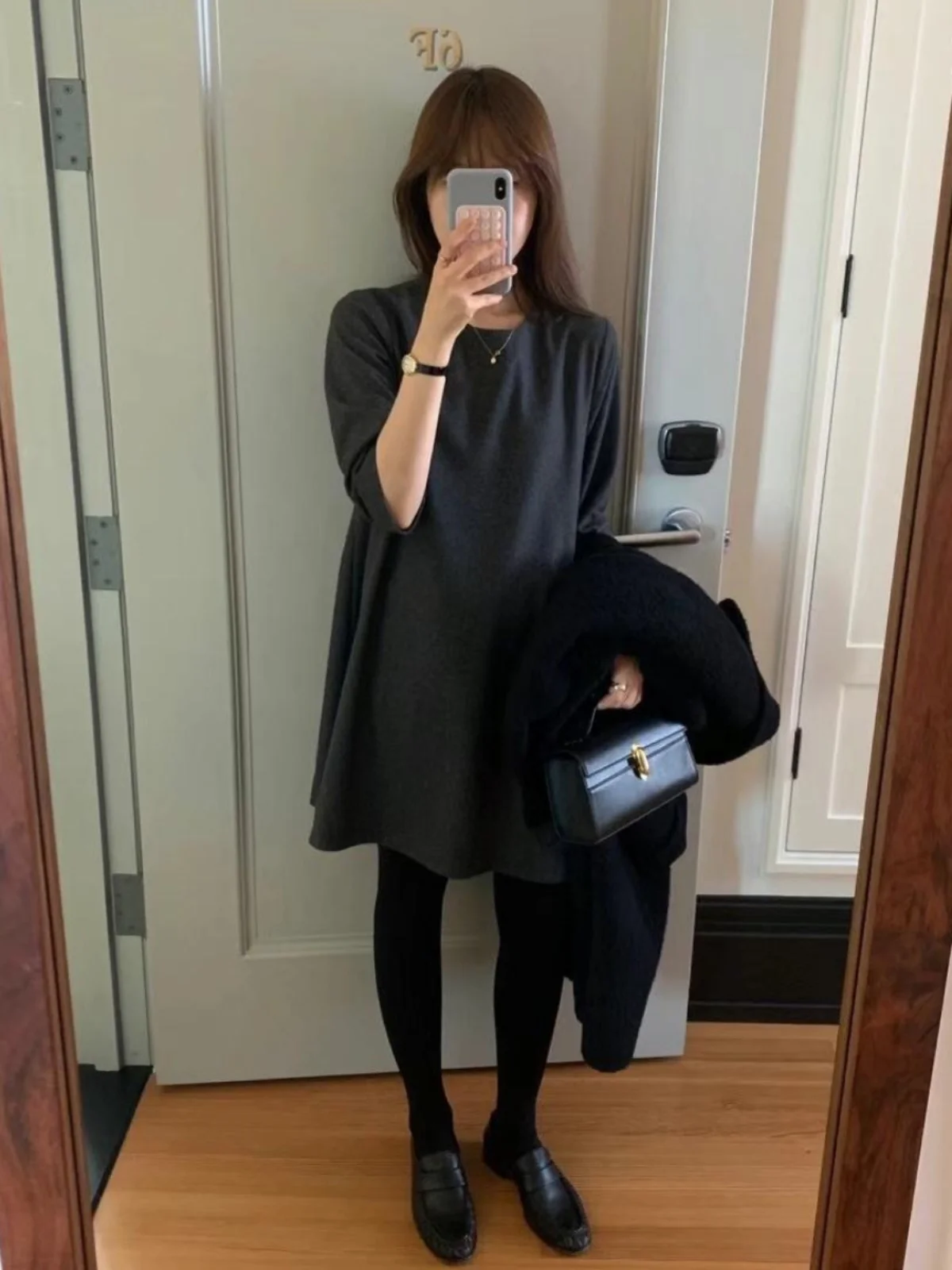 Elegant Intellectual Pure Color Woolen Dress Smoid Ounce Quality 7/8 Sleeve Dress Inner Dress Skirt A-Line Silhouette
Elegant Intellectual Pure Color Woolen Dress Smoid Ounce Quality 7/8 Sleeve Dress Inner Dress Skirt A-Line Silhouette