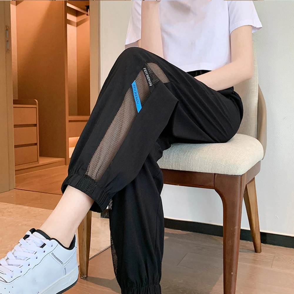 Fashion Straight Casual Drawstring Pants Mesh Streetwear High Waist Trousers Mesh Hollow Quick Dry Sweat Pants Women Lady
Fashion Straight Casual Drawstring Pants Mesh Streetwear High Waist Trousers Mesh Hollow Quick Dry Sweat Pants Women Lady