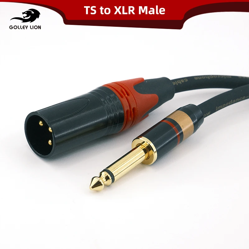 GOLLEY LION 1/4" TS to XLR Male Cable | 6.35mm Mono Unbalanced Audio Cord for Musician, Live Performance, Recording Studio
GOLLEY LION 1/4" TS to XLR Male Cable | 6.35mm Mono Unbalanced Audio Cord for Musician, Live Performance, Recording Studio
