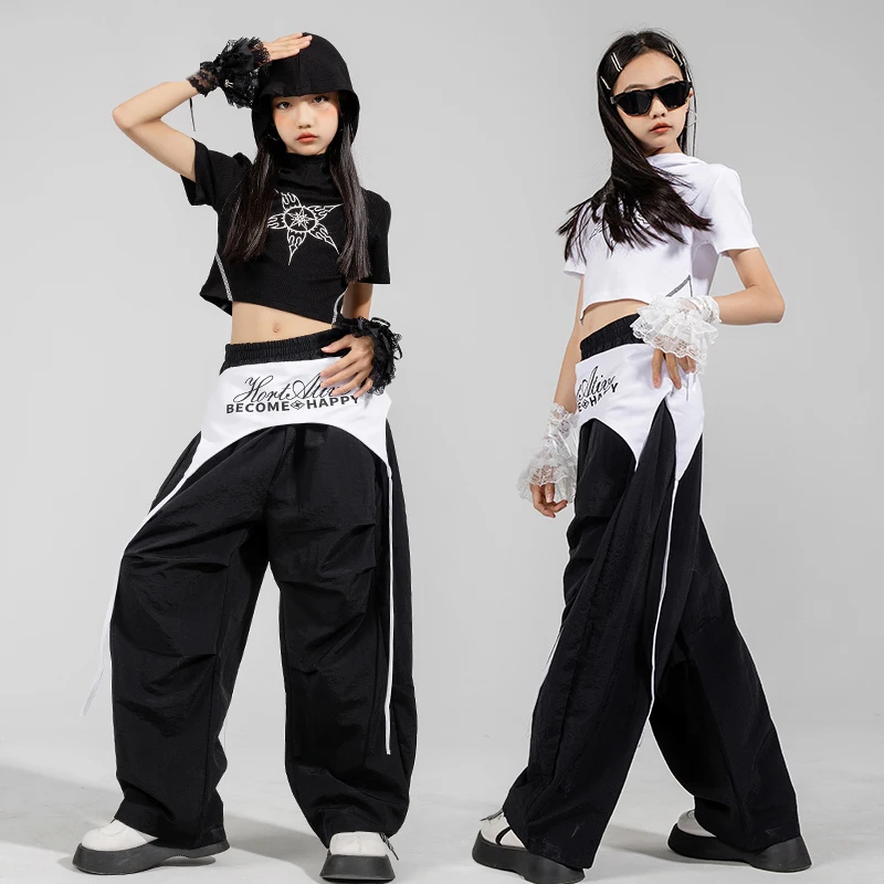 Jazz Dance Outfit Summer Crop Top Black Shuffle Pants Girls Kpop Stage Performance Outfit Kids Hip Hop Street Dance Suit VBH1828
Jazz Dance Outfit Summer Crop Top Black Shuffle Pants Girls Kpop Stage Performance Outfit Kids Hip Hop Street Dance Suit VBH1828