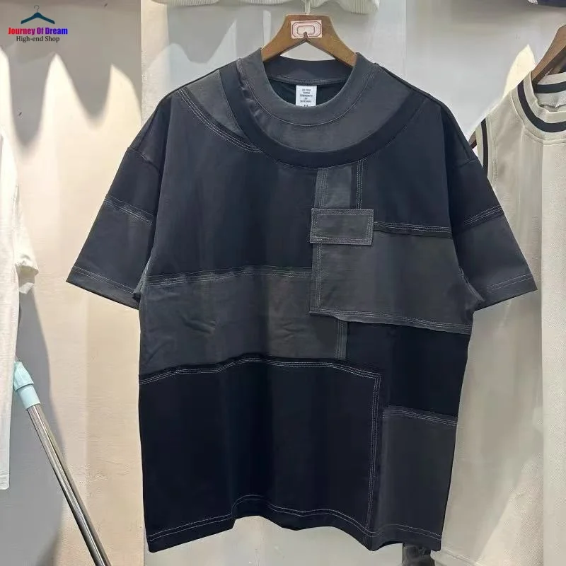 New Summer Heavyweight Patchwork Retro Round Neck Loose-fitting Topstitched Men's Women's Casual T-shirt Tops
New Summer Heavyweight Patchwork Retro Round Neck Loose-fitting Topstitched Men's Women's Casual T-shirt Tops