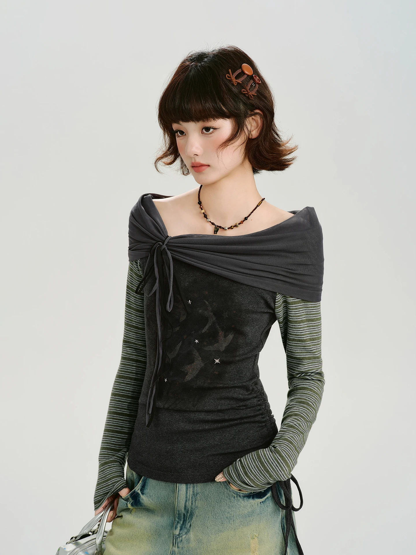 Girly American Retro Hot Girl One oulder Long Sve T-irt Women's Spring Autumn Slim Fit Top Casual Sle Design
Girly American Retro Hot Girl One oulder Long Sve T-irt Women's Spring Autumn Slim Fit Top Casual Sle Design