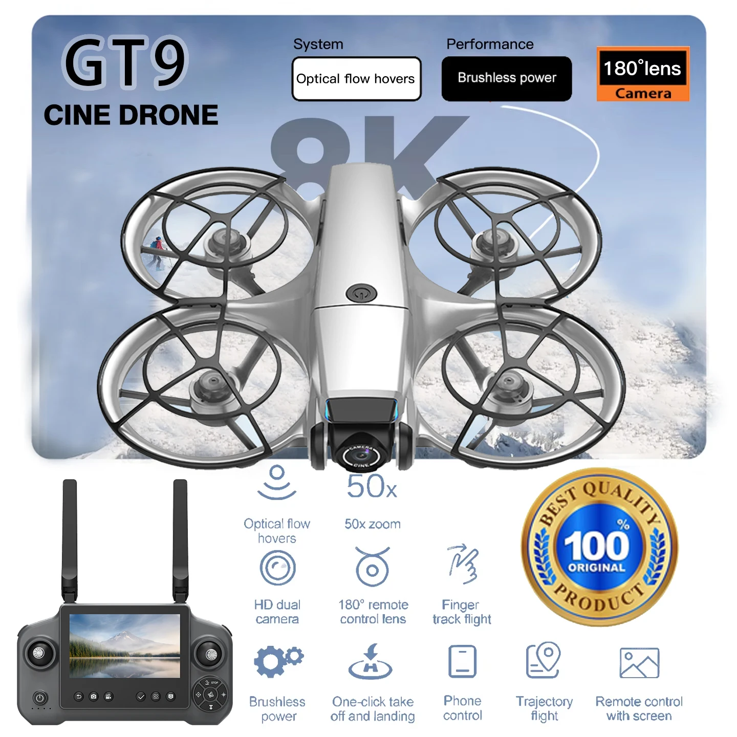 Authentic RC Quadcopter WiFi Optical Flow Anti-Shake EIS No Registration 143g Brushless 2.4G Camera HD 4K Screen 4.3" Drone FPV
Authentic RC Quadcopter WiFi Optical Flow Anti-Shake EIS No Registration 143g Brushless 2.4G Camera HD 4K Screen 4.3" Drone FPV