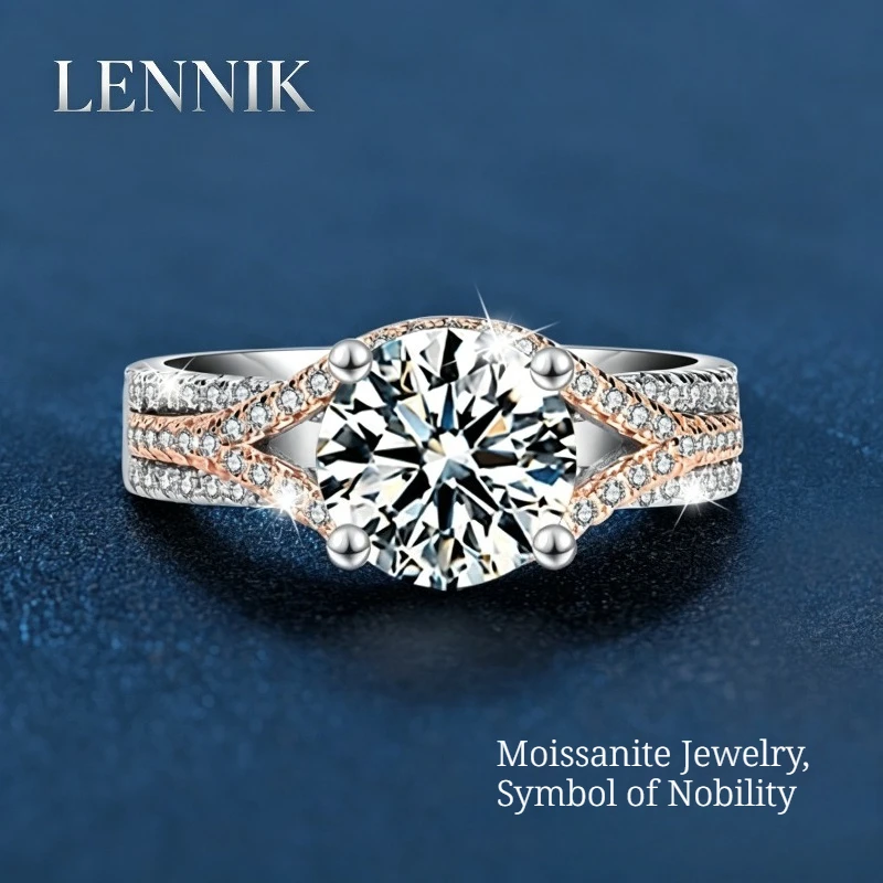 LENNIK Moissanite Ring Jewelry Exaggerated Personality Gold Two-color Diamond Ring 925 Sterling Silver Ins Ring
LENNIK Moissanite Ring Jewelry Exaggerated Personality Gold Two-color Diamond Ring 925 Sterling Silver Ins Ring