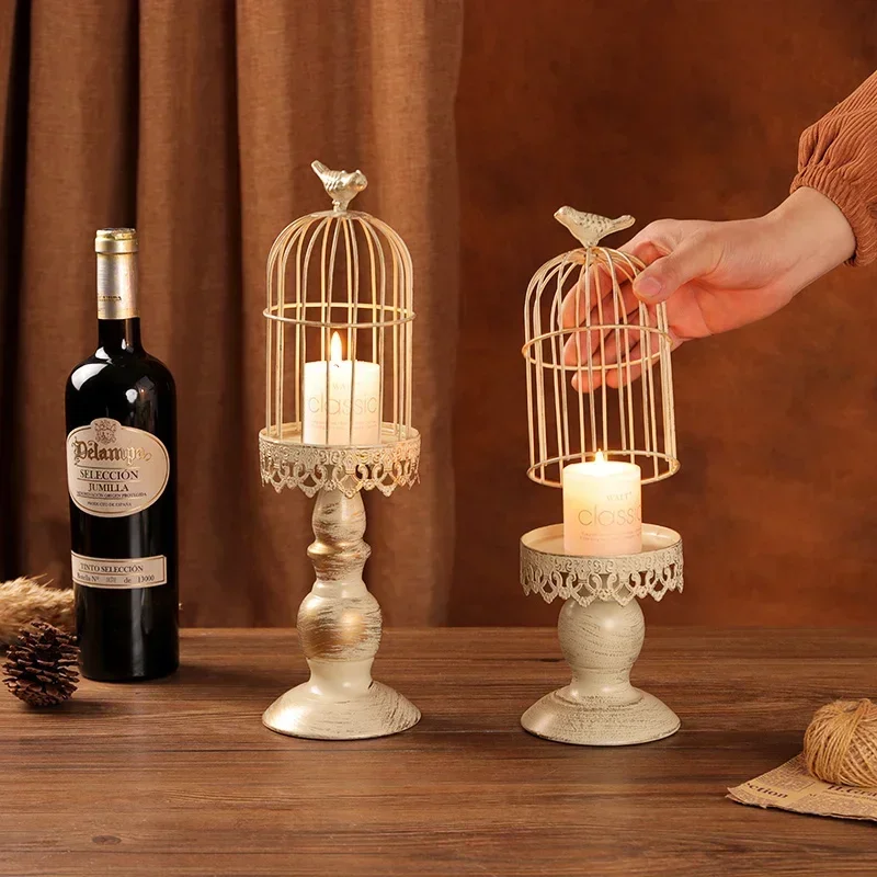European style birdcage windproof vintage candle holder ornaments, wedding romance, western food, candlelight dinner props
European style birdcage windproof vintage candle holder ornaments, wedding romance, western food, candlelight dinner props