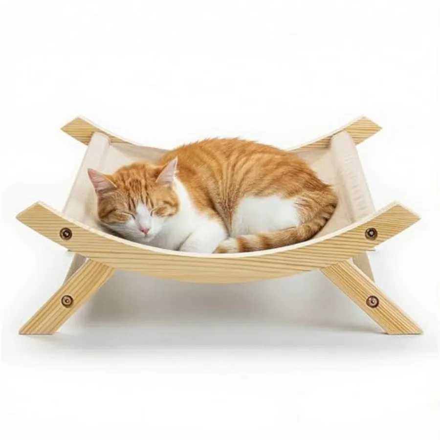 Wooden Cat Hammock Bed, Modern Elevated Pet Lounger with Premium Wooden Frame and Breathable Fabric, Stylish Indoor and Outdoor
Wooden Cat Hammock Bed, Modern Elevated Pet Lounger with Premium Wooden Frame and Breathable Fabric, Stylish Indoor and Outdoor
