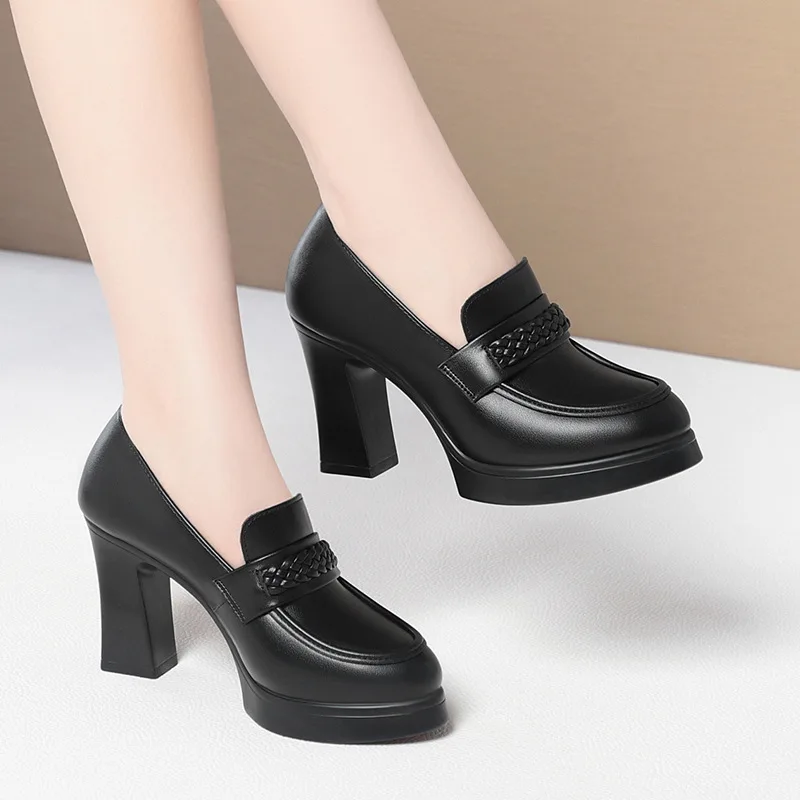 All Match Fashion 6.5cm 9cm Deep Mouth Block High Heels Shoes 2026 Spring Block Heel Soft Leather Loafers Platform for Daily
All Match Fashion 6.5cm 9cm Deep Mouth Block High Heels Shoes 2026 Spring Block Heel Soft Leather Loafers Platform for Daily