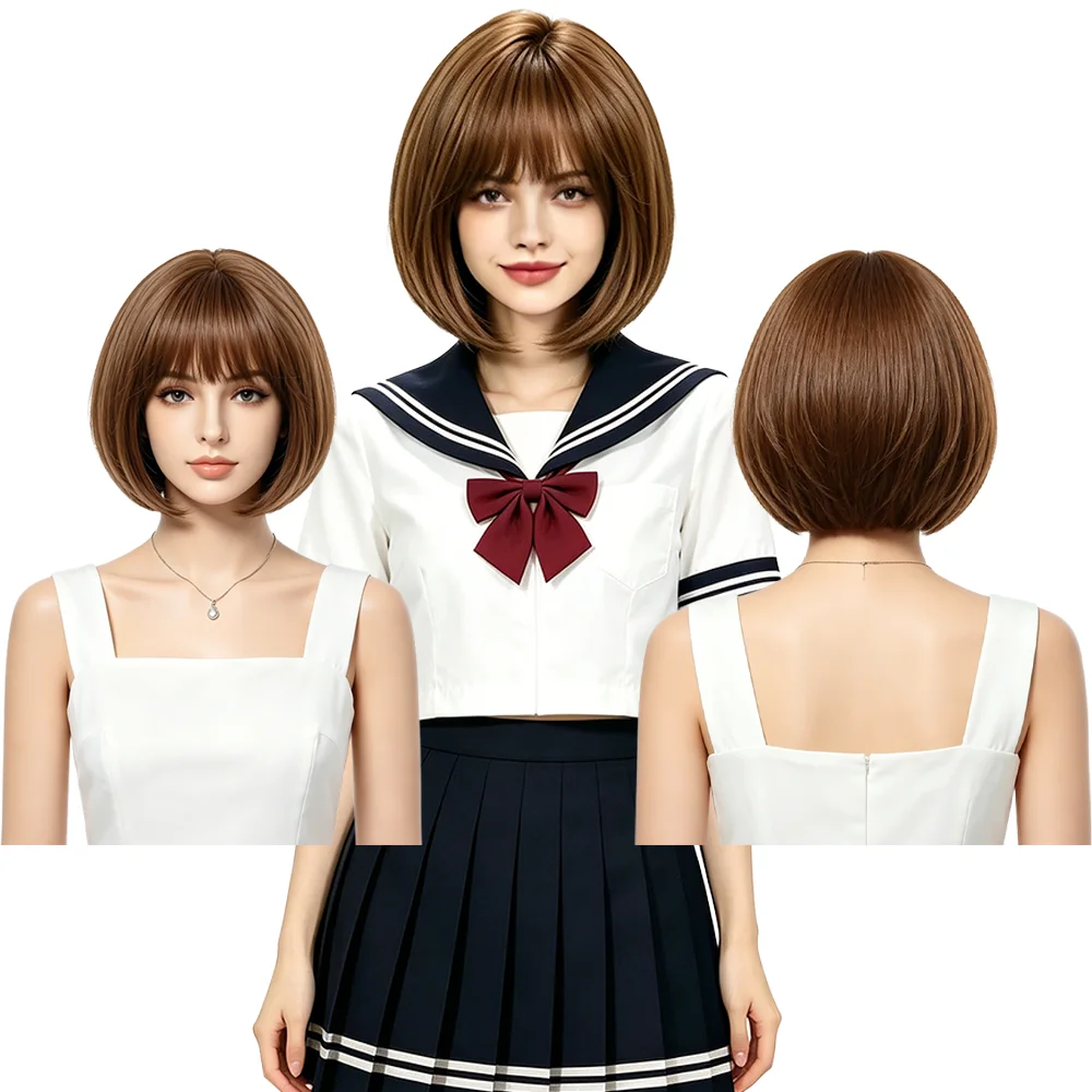 Short Gradient Brown Bob Wig With Bangs Natural Looking Straight Bob Wigs For Women Heat Resistant Synthetic Hair Daily Use
Short Gradient Brown Bob Wig With Bangs Natural Looking Straight Bob Wigs For Women Heat Resistant Synthetic Hair Daily Use