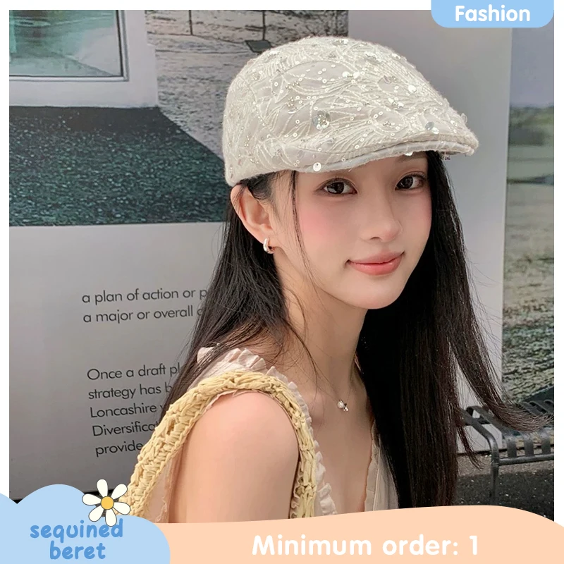 Summer New Thin Sequin Pattern Forward Hat Women's Outdoor Sun Protection Sunscreen All-match Daily Commuting Shopping Beret
Summer New Thin Sequin Pattern Forward Hat Women's Outdoor Sun Protection Sunscreen All-match Daily Commuting Shopping Beret