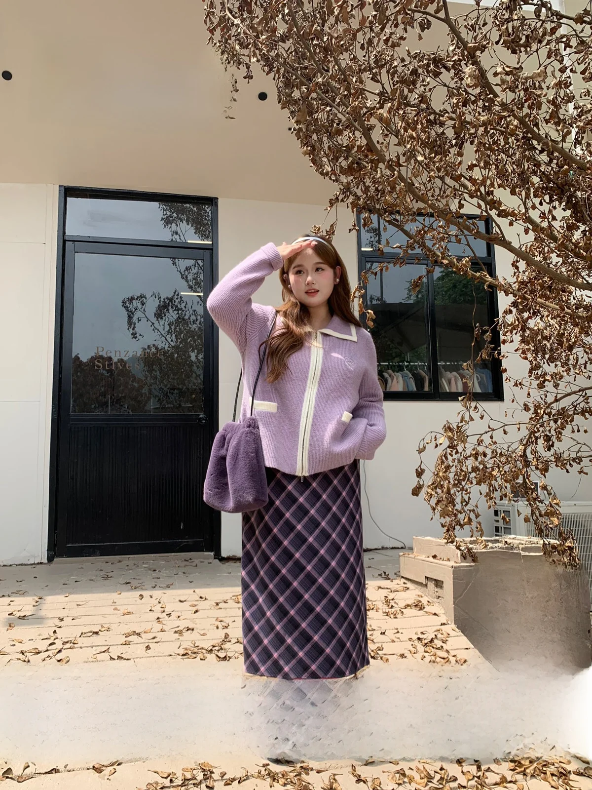 plus Size Plaid High Waist A-Line Skirt Purple Slimming Midi Skirt for plus Size Women Commute Sle Autumn Faion
plus Size Plaid High Waist A-Line Skirt Purple Slimming Midi Skirt for plus Size Women Commute Sle Autumn Faion