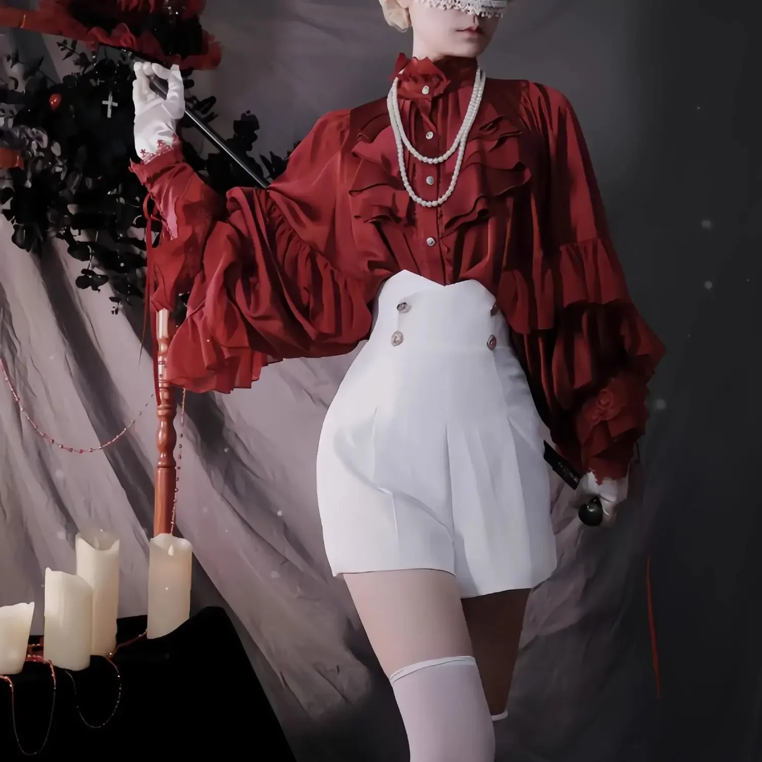 NEW Gothic Style Dark Girly Sleeve Shirt Bat Sleeve Loose Lolita Crescent Silver Black White Shirt Top 2025 hot sale
NEW Gothic Style Dark Girly Sleeve Shirt Bat Sleeve Loose Lolita Crescent Silver Black White Shirt Top 2025 hot sale