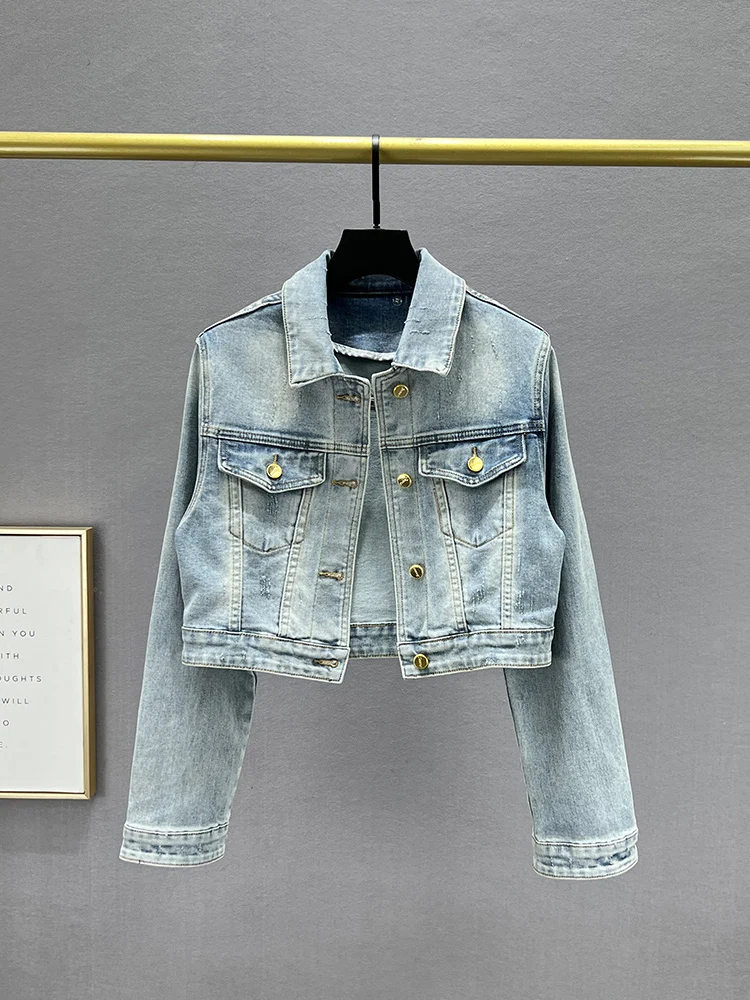 Slim Fit Short Denim Jacket Women's Trendy 2026 New Spring Small Size Long Sleeve Top Casual Commute Style Button Splice
Slim Fit Short Denim Jacket Women's Trendy 2026 New Spring Small Size Long Sleeve Top Casual Commute Style Button Splice