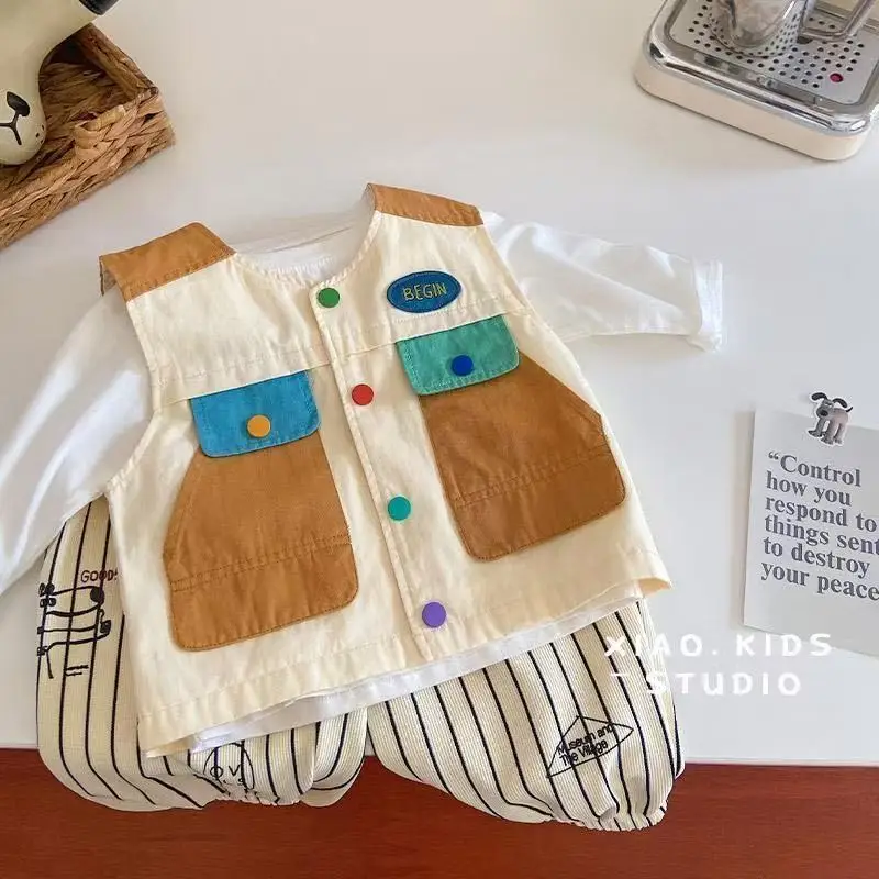 2025 New Cotton Pockets Casual Waistcoats Kids Girls Tank Tops Korean Toddler Outerwear Kids Clothing 73-130CM
2025 New Cotton Pockets Casual Waistcoats Kids Girls Tank Tops Korean Toddler Outerwear Kids Clothing 73-130CM