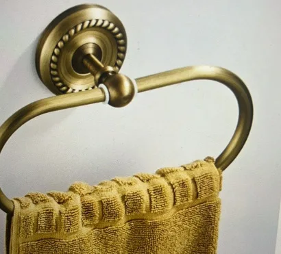 European style brass antique towel ring carved base large size bathroom bathroom retro wall mounted perforated nail free design
European style brass antique towel ring carved base large size bathroom bathroom retro wall mounted perforated nail free design