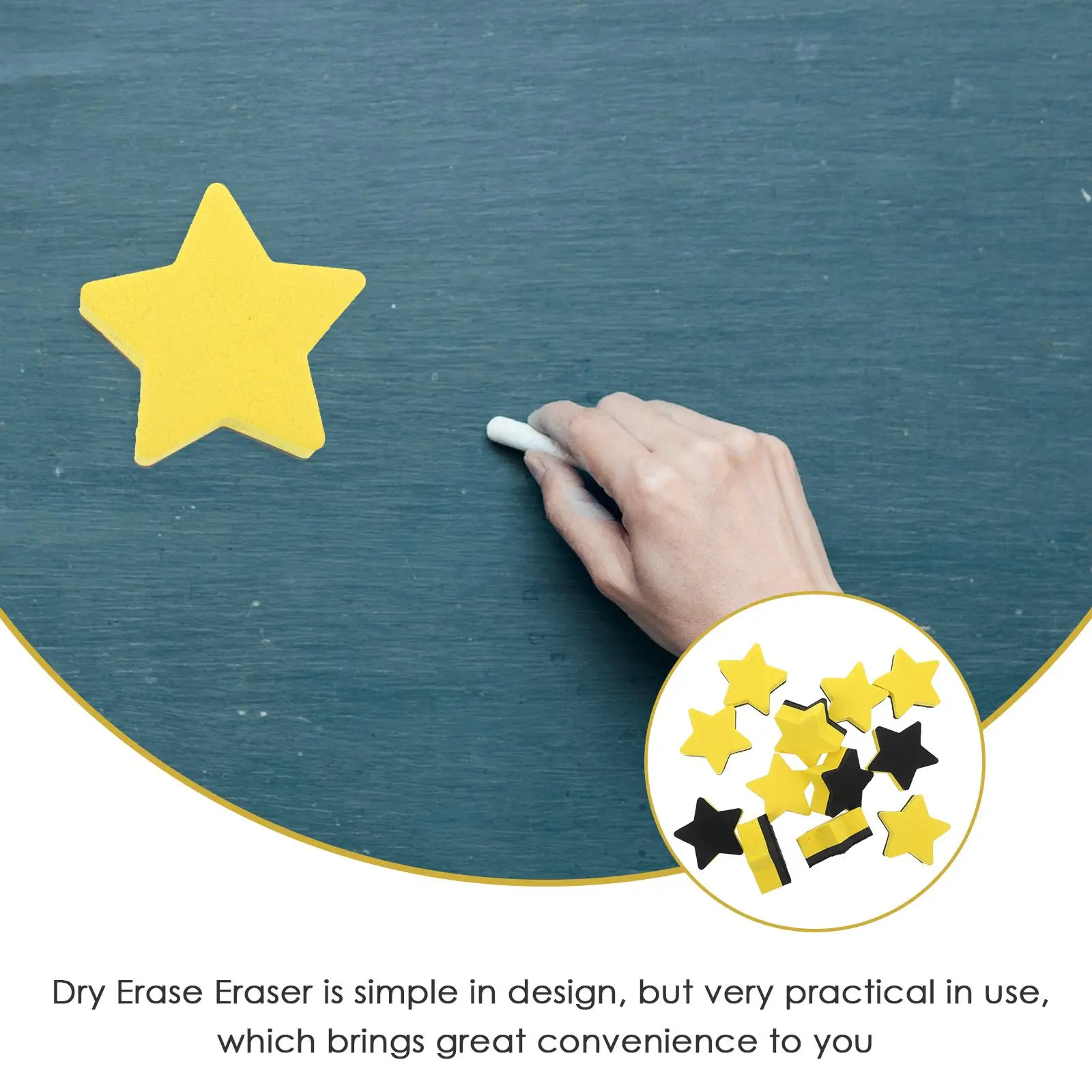 12Pcs Pentagram Star Whiteboard Erasers Erase Board Kids Magnetic Yellow School Supplies Teaching Sturdy
12Pcs Pentagram Star Whiteboard Erasers Erase Board Kids Magnetic Yellow School Supplies Teaching Sturdy