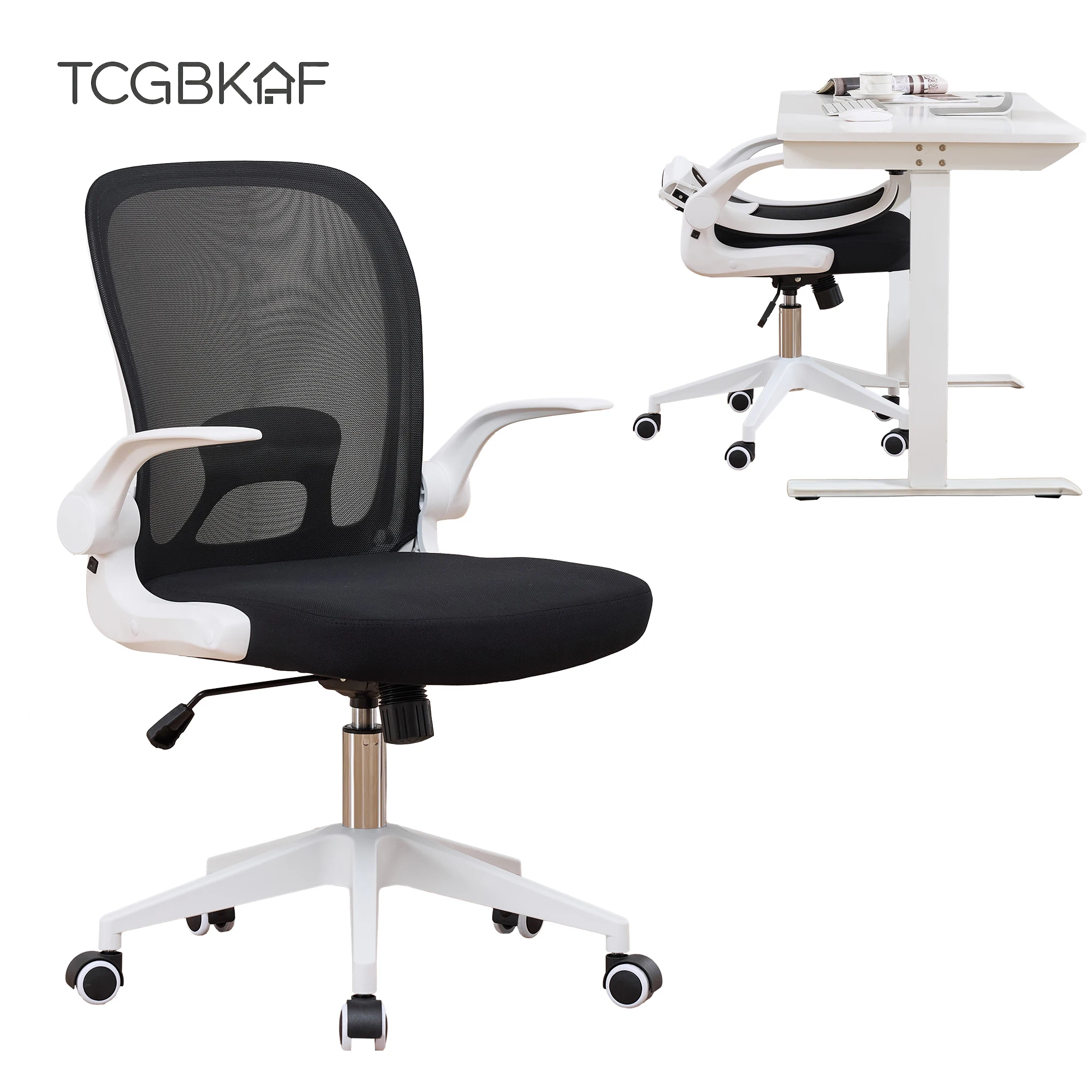 TCGBKAF White Foldable Office Chair Ergonomic Mesh Computer Chair with Wheels Flip Up Arms Home Desk Chair for Small Spaces
TCGBKAF White Foldable Office Chair Ergonomic Mesh Computer Chair with Wheels Flip Up Arms Home Desk Chair for Small Spaces
