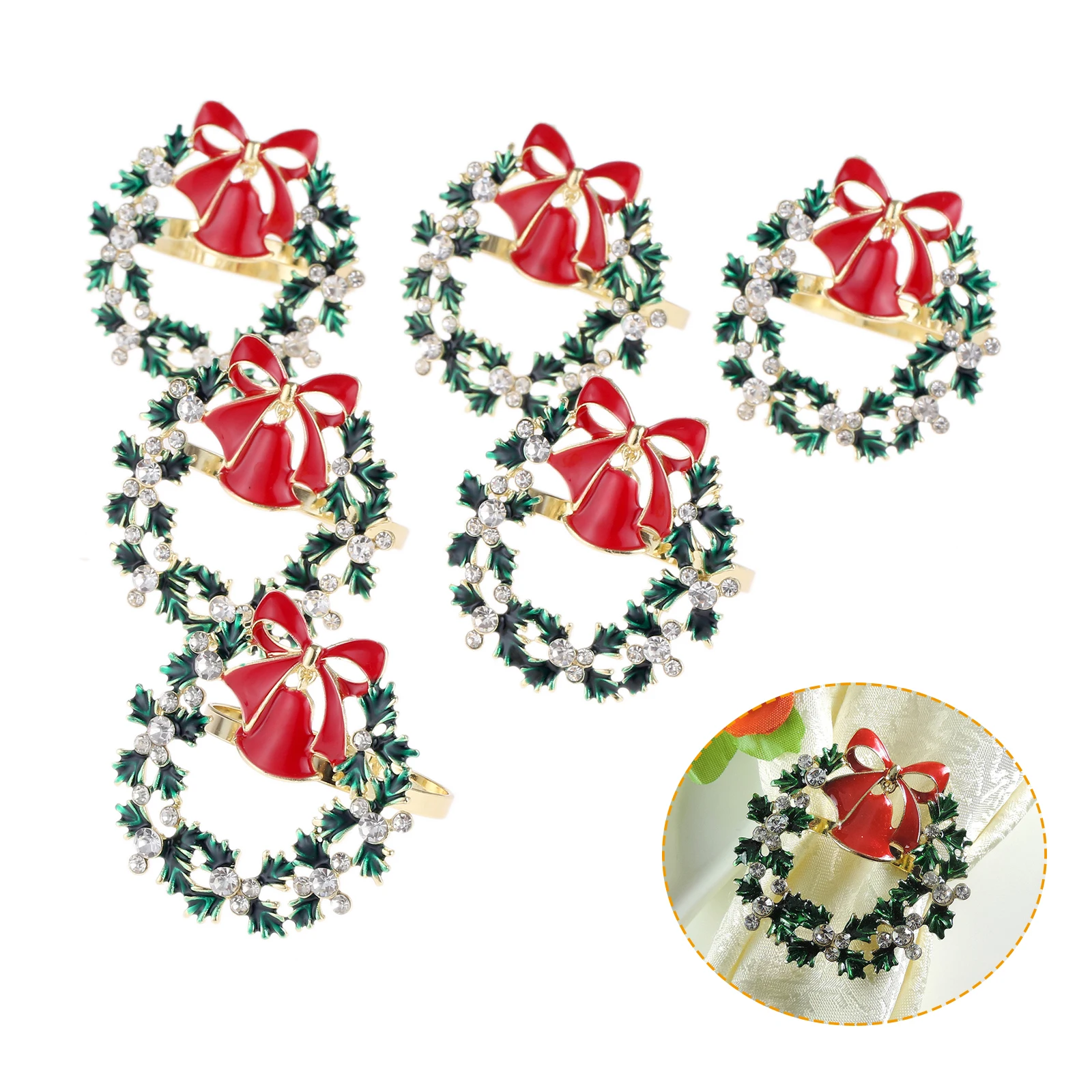 41mm Christmas Bells Bow Flower Wreath Napkin Rings Hotel Sample Room Set Party Dinner Table Napkin Holiday supplies
41mm Christmas Bells Bow Flower Wreath Napkin Rings Hotel Sample Room Set Party Dinner Table Napkin Holiday supplies