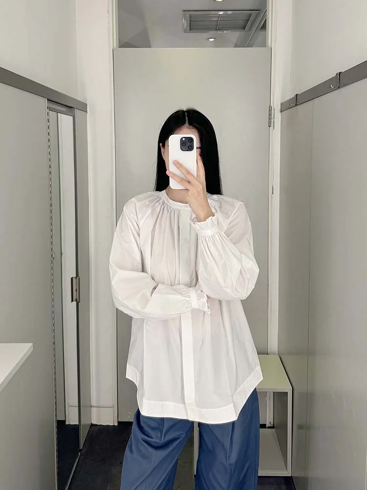 Casual Sle Pleated Hem Lace Sve White irt Small Stand Collar Spring New Cosniu Women's Cotton Long Sve Button up
Casual Sle Pleated Hem Lace Sve White irt Small Stand Collar Spring New Cosniu Women's Cotton Long Sve Button up
