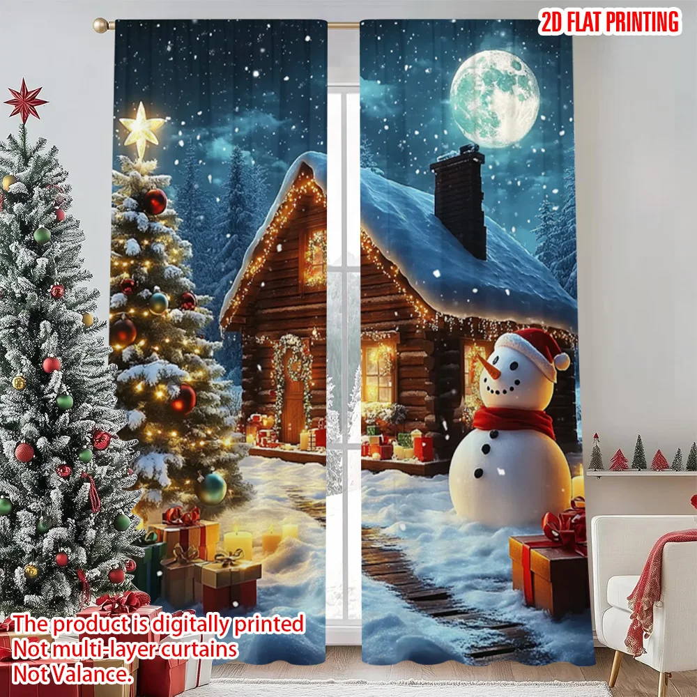 2pcs 2D flat printing Christmas Window Drapes Holiday Snowman Machine Washable Fabric Without Electricity Party Decorations
2pcs 2D flat printing Christmas Window Drapes Holiday Snowman Machine Washable Fabric Without Electricity Party Decorations