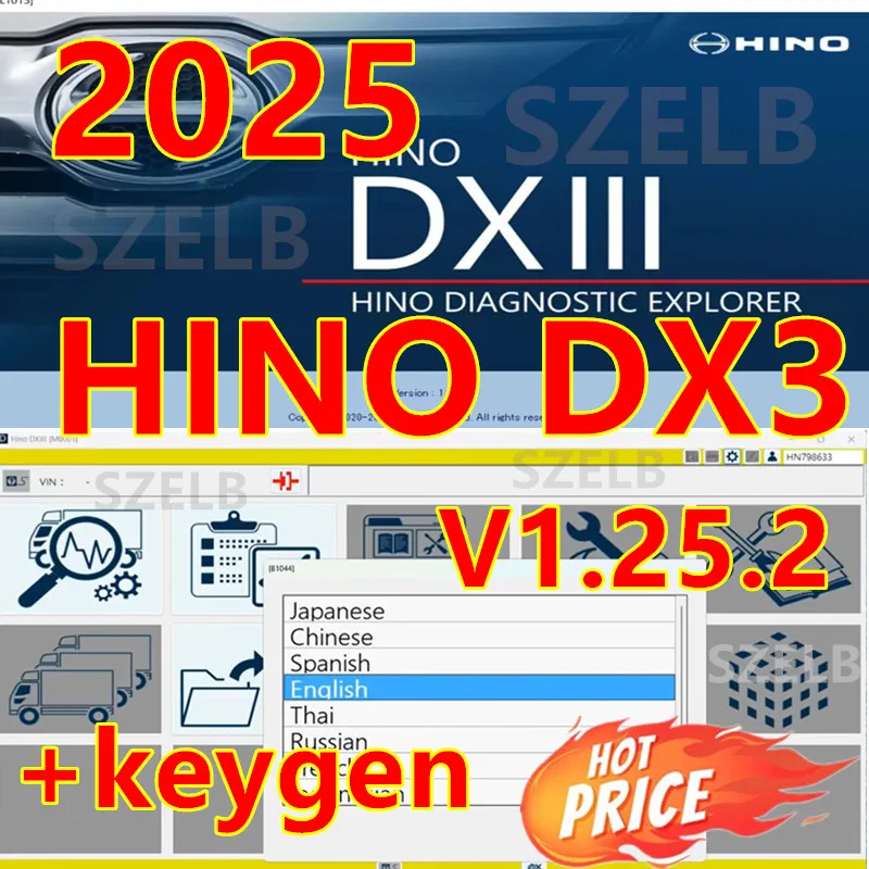 Hino DX3 V1.25.2 2025 Diagnostic Solution Medium & Heavy Duty Truck Diagnostic Programming Software Great Truck Repair Tool 
Hino DX3 V1.25.2 2025 Diagnostic Solution Medium & Heavy Duty Truck Diagnostic Programming Software Great Truck Repair Tool