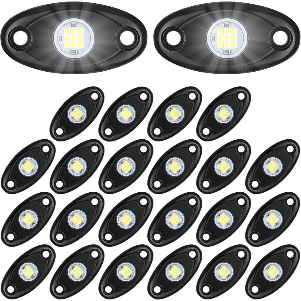24 Pod White Rock LED Wheel Well Underglow Kit Waterproof Shockproof for Car Truck ATV UTV SUV Boat Motorcycle Trail Rig
24 Pod White Rock LED Wheel Well Underglow Kit Waterproof Shockproof for Car Truck ATV UTV SUV Boat Motorcycle Trail Rig