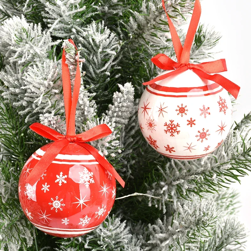 Christmas atmosphere layout red and white ball colored 75MM pendant hanging plastic round l decoration store
Christmas atmosphere layout red and white ball colored 75MM pendant hanging plastic round l decoration store