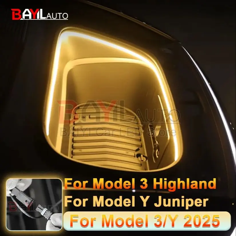 Для Tesla Model 3 Highland 2024-2025 Model Y Juniper передний багажник Frunk светодиодный окружающий свет гибкая силиконовая полоса лампы
Для Tesla Model 3 Highland 2024-2025 Model Y Juniper передний багажник Frunk светодиодный окружающий свет гибкая силиконовая полоса лампы