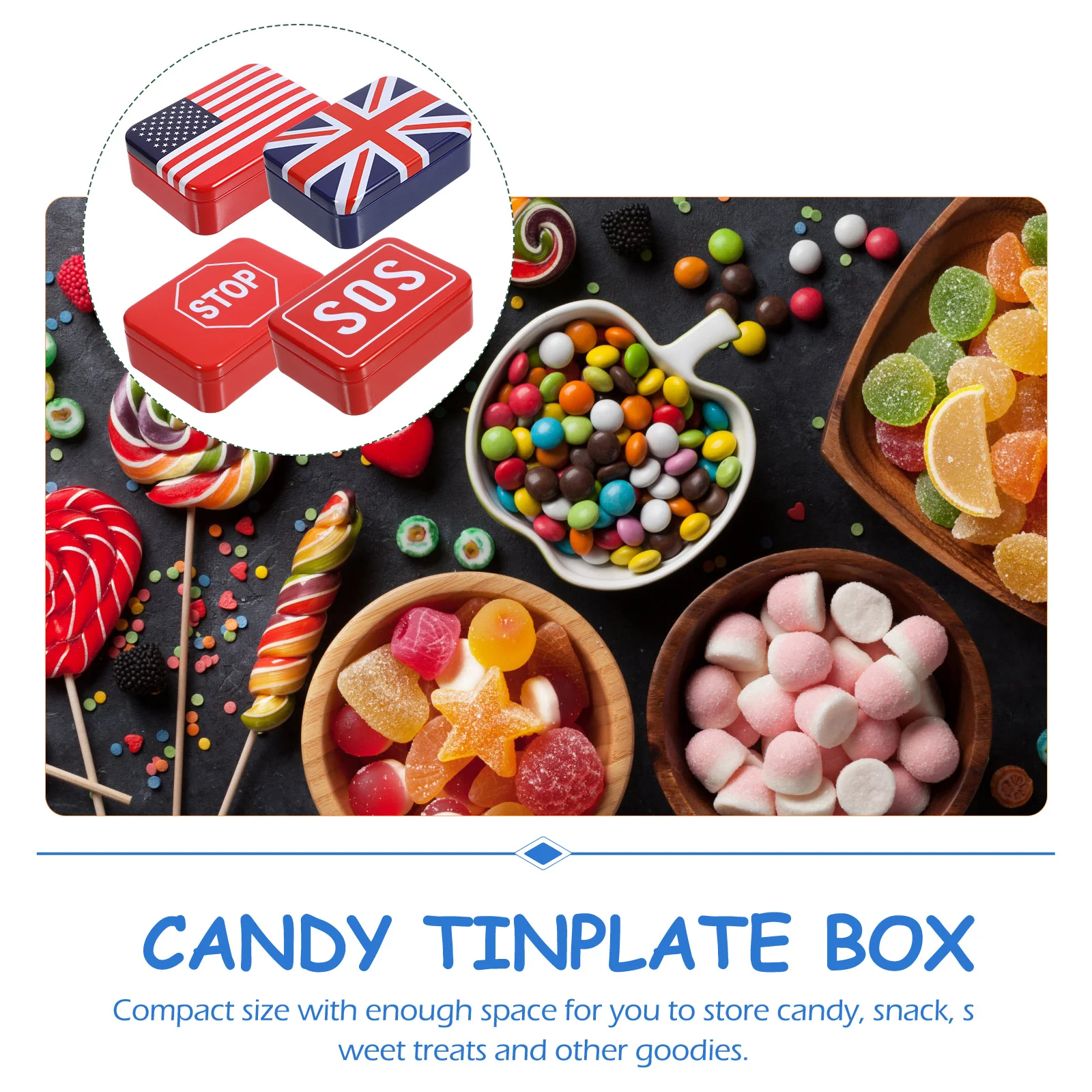 4Pcs Candy Box Tinplate Storage Container Safe Practical Design Suitable Sweets Small Items Candy Tinplate Box 
4Pcs Candy Box Tinplate Storage Container Safe Practical Design Suitable Sweets Small Items Candy Tinplate Box