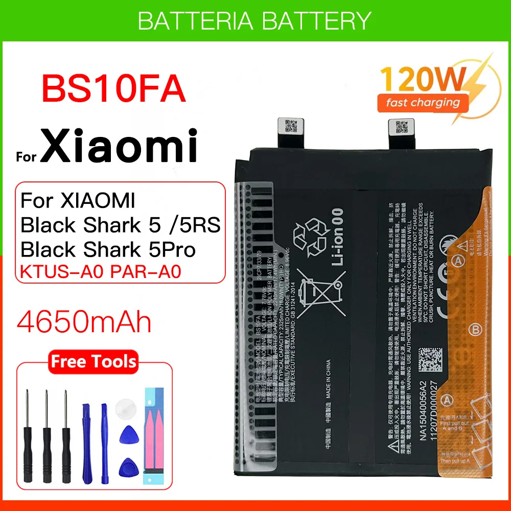 Genuine 120W fast charging 4650mAh BS10FA Battery For Black Shark 5 Pro 5Pro 5RS Blackshark PAR-A0 KTUS-A0 KTUS-H0 KSR-A0/H0
Genuine 120W fast charging 4650mAh BS10FA Battery For Black Shark 5 Pro 5Pro 5RS Blackshark PAR-A0 KTUS-A0 KTUS-H0 KSR-A0/H0